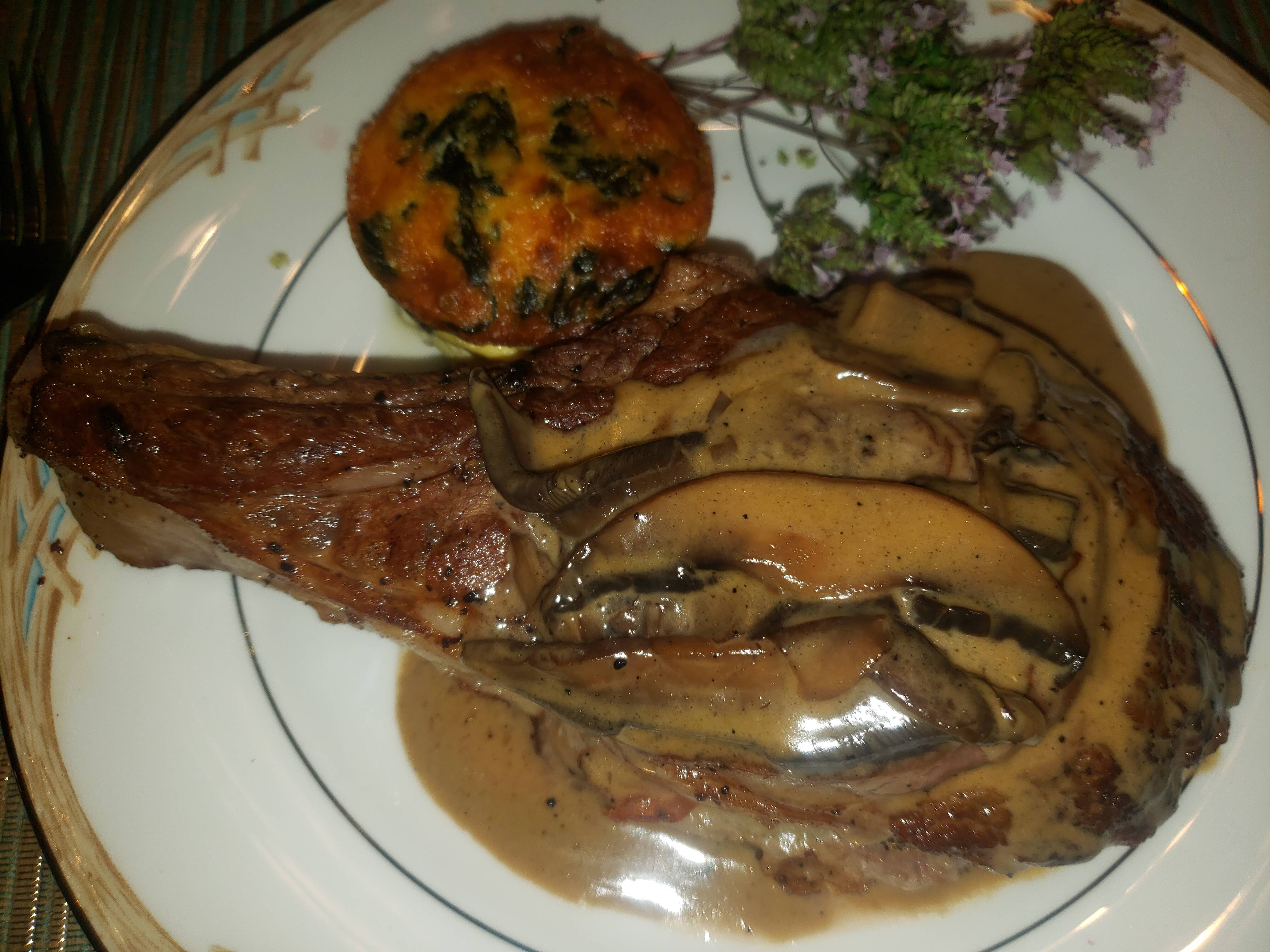 Attached picture Veal Chop, Portobello, Roasted Cauliflower Flan.jpg